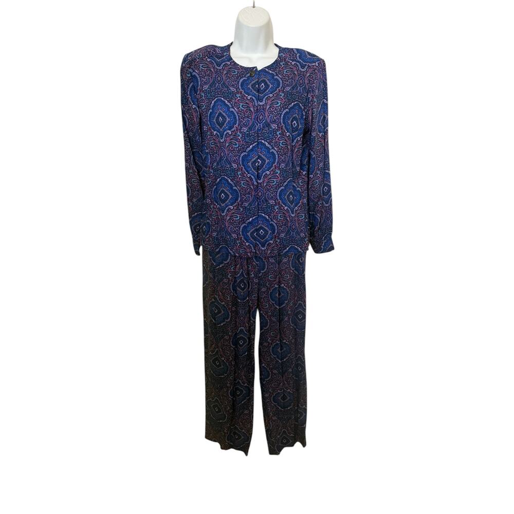 Vintage SK & Company 2-Piece Pant Suit Paisley BD Blouse  6/8